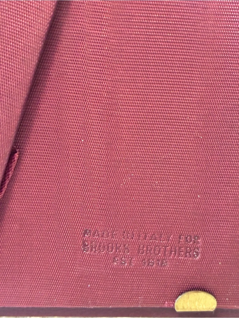 Vintage Brooks Brothers Small Burgundy Leather Frame with Gold Trim/ Italy